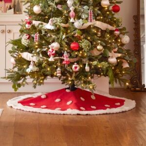 Jillian Harris Red and White Christmas Tree Skirt